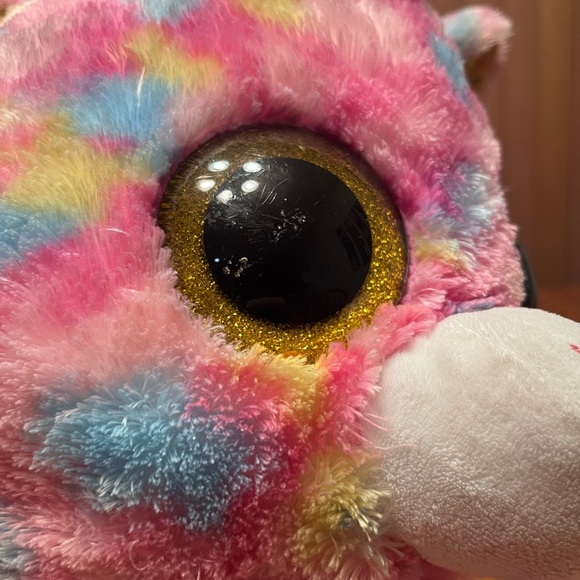 Ty Beanie Boo FANTASIA The Unicorn Glitter Eyes Large 16” Plush & 7” Baby Boo - Picture 6 of 7